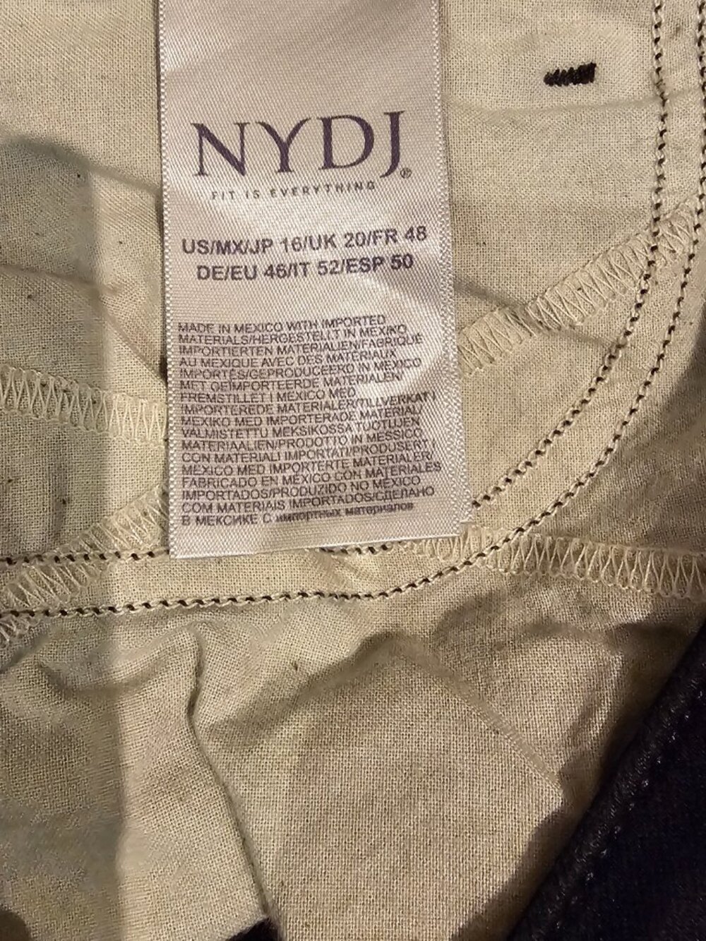 NYDJ Sheri Slim Black Jeans Size 16 - Picture 6 of 7